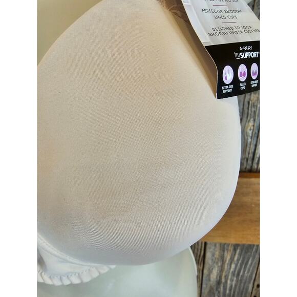 NWT NEW playtex 38DD wireless bra beige nude smooth 4 way support no slip - Picture 6 of 7